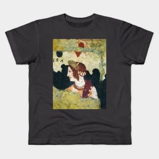 VELIA ,ETRUSCAN NOBLE WOMAN PORTRAIT Antique Tarquinia Fresco Kids T-Shirt